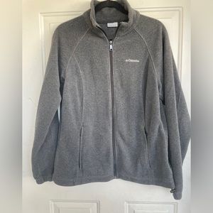 Columbia Fleece Jacket Size L Gray Full Zip